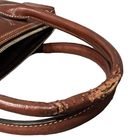 Dooney & Bourke Florentine Leather Small East/West Satchel Dark Saddle Brown - Picture 11 of 11